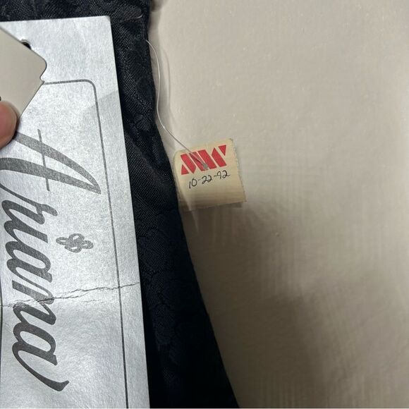 Vintage 90s 1990s deadstock new Black halter V-neck A-line Mini Dress Ariana - Picture 2 of 10